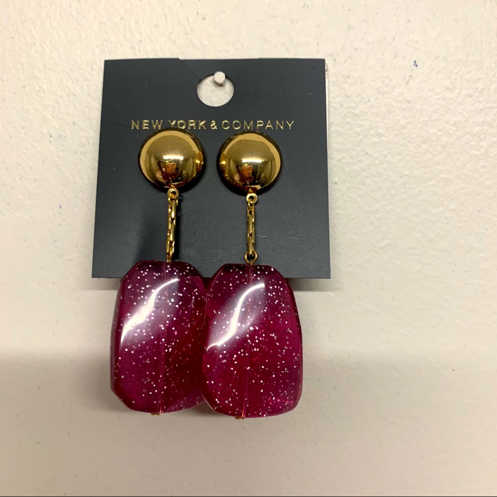 NewYork&Co Large stone linear drop earrings